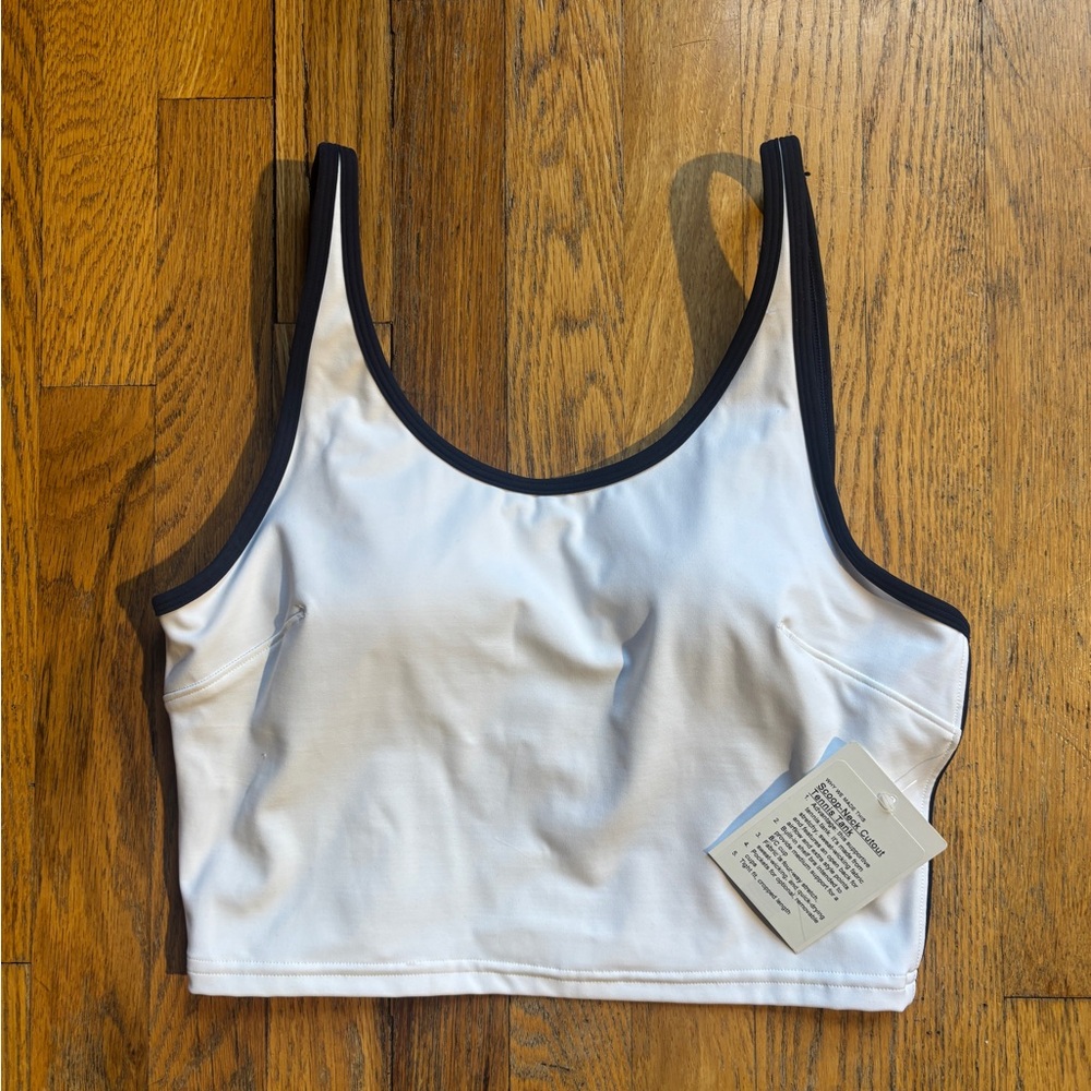 Lululemon White Scoop-Neck-Cutout Tennis Tank